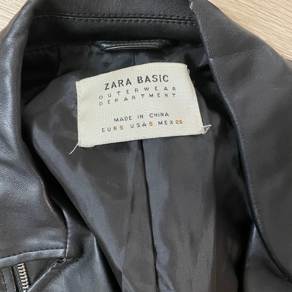 Zara Basic Cropped Moto Jacket, Small - Picture 4 of 8